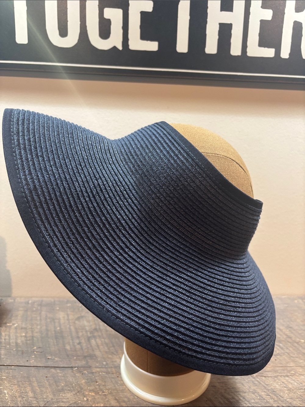 Classic Wide-Brim Sun Visor Hat - Black